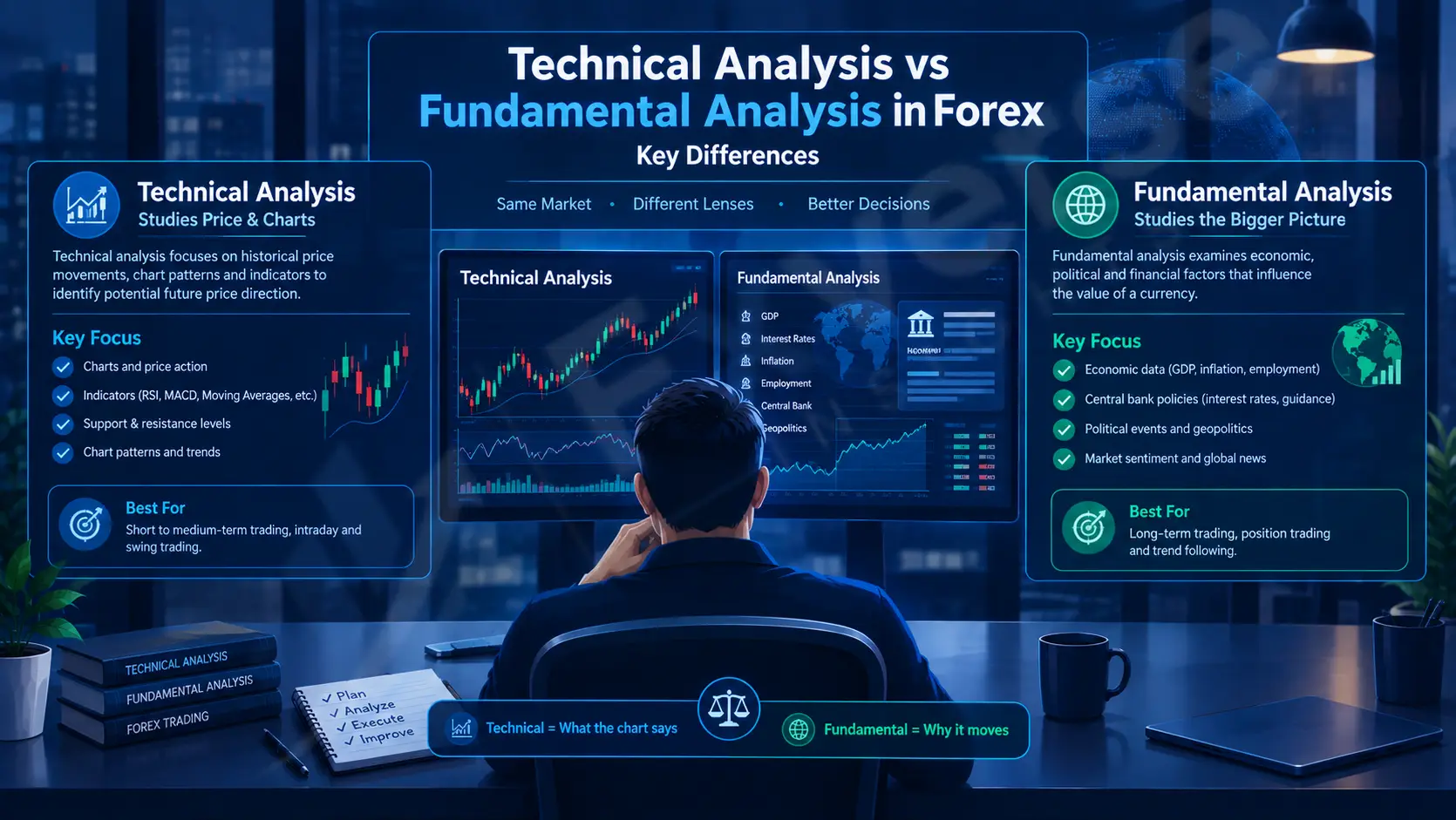 Technical Analysis vs Fundamental Analysis in Forex: Key Differences